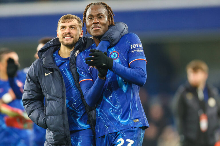 Chelsea midfielder Kiernan Dewsbury-Hall and Chelsea defender Trevoh Chalobah