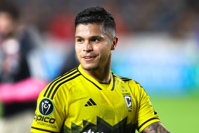Houston Dynamo FC v Columbus Crew - MLS, Fussball Herren, USA Columbus Crew forward Juan Hernandez Cucho (9) is celebrat Cucho, Columbus Crew