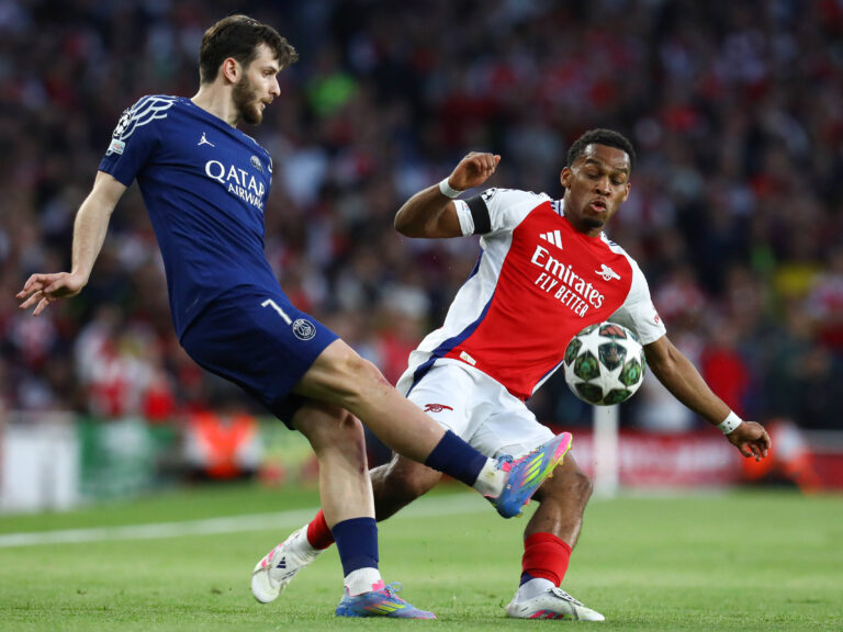 Arsenal vs PSG during the first leg of their UEFA Champions League semi-final